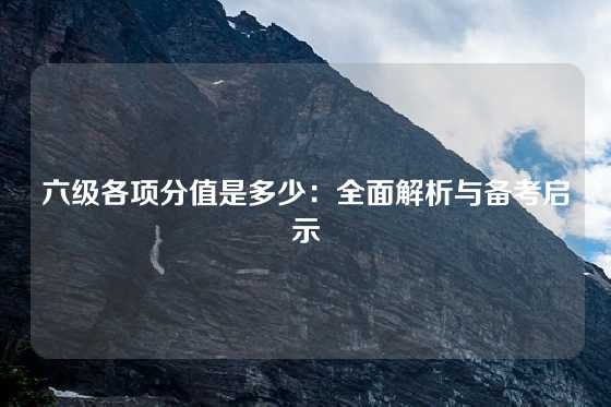 六级各项分值是多少:全面解析与备考启示