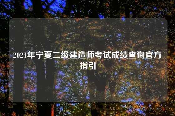 2021年宁夏二级建造师考试成绩查询官方指引