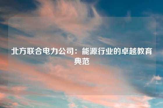 北方联合电力公司：能源行业的卓越教育典范