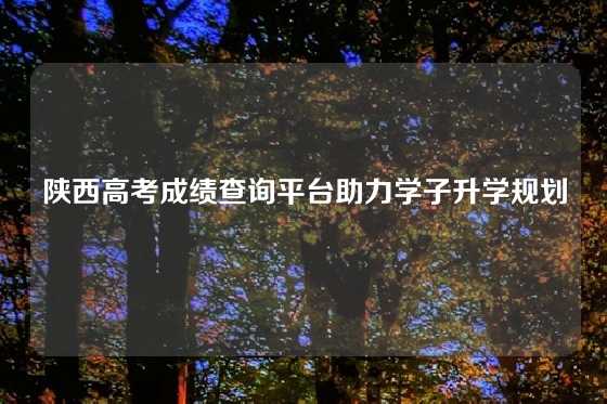 陕西高考成绩查询平台助力学子升学规划