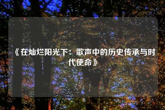 《在灿烂阳光下：歌声中的历史传承与时代使命》