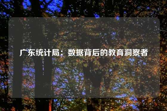 广东统计局：数据背后的教育洞察者
