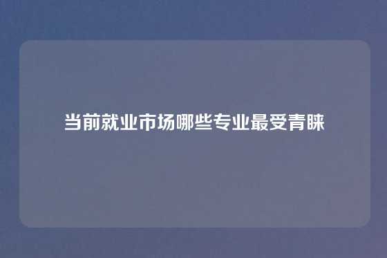 当前就业市场哪些专业最受青睐