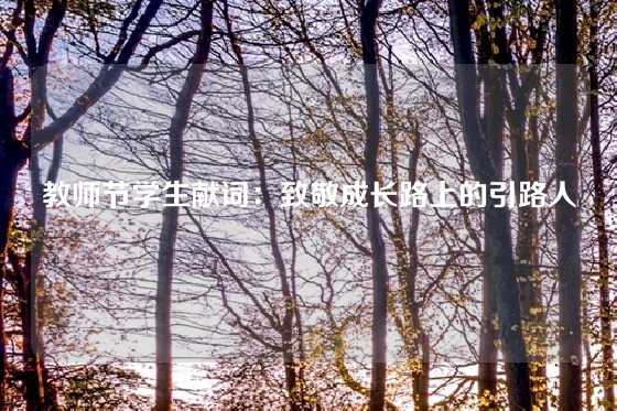 教师节学生献词：致敬成长路上的引路人